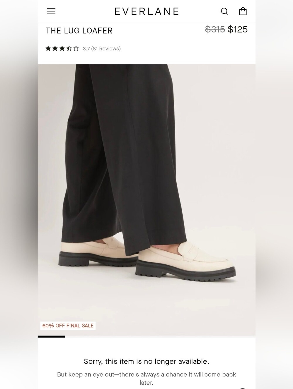 Everlane 'The Lug Loafer' Parchment Cream Leather Loafers NEAR NEW US 10.5 - Picture 16 of 16